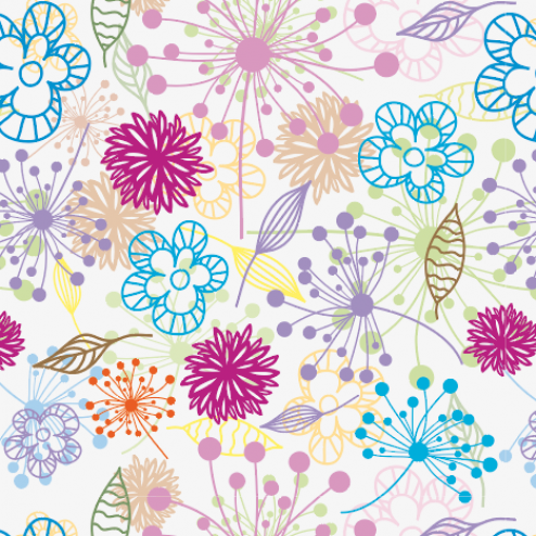 Bright Floral Outline Pattern - Sample Kit