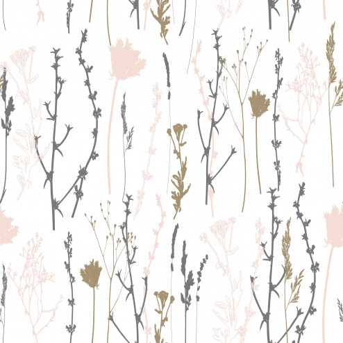Floral Stems Silhouette Pattern