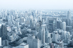 Panoramic view of nice big city