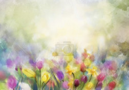 Watercolor flowers painting
