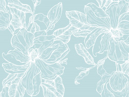 Teal Magnolia Outline
