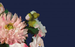 Navy & Pink Floral Bouquet