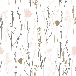 Floral Stems Silhouette Pattern