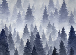 Watercolor Pines
